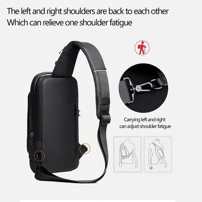 New Carbon Fiber Streamline Anti-Theft Sling Bag