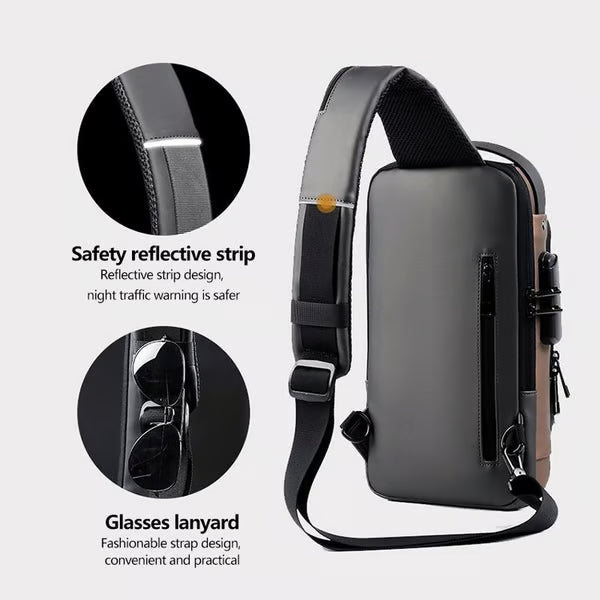 New Carbon Fiber Streamline Anti-Theft Sling Bag