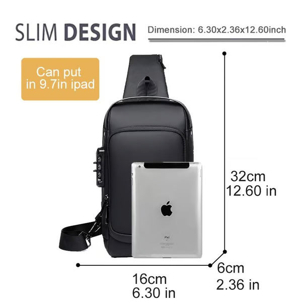 New Carbon Fiber Streamline Anti-Theft Sling Bag